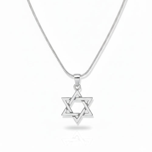 Sterling Silver Star of David Necklace | Men's Jewelry | Alef Bet