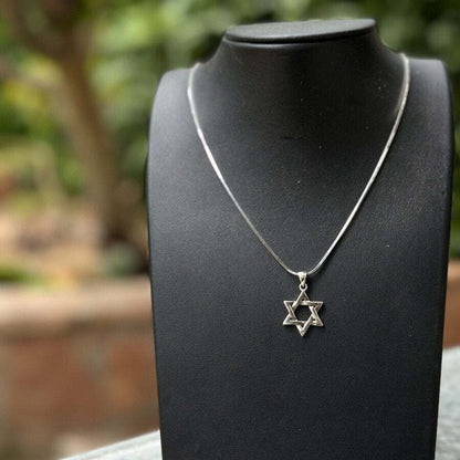 Sterling Silver Star of David Necklace | Men's Jewelry | Alef Bet