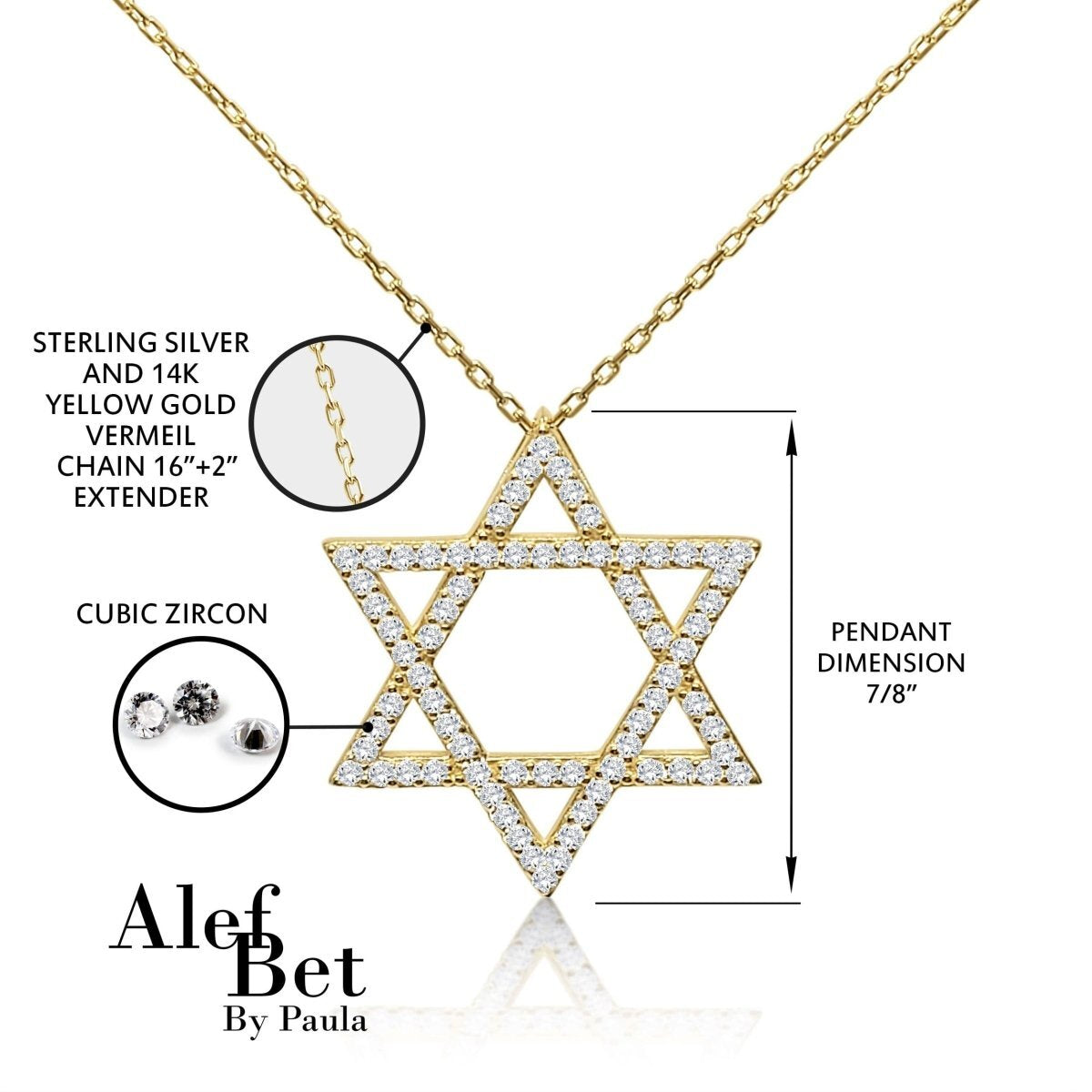 Bold Jewish Star Pendant for Women and Girls