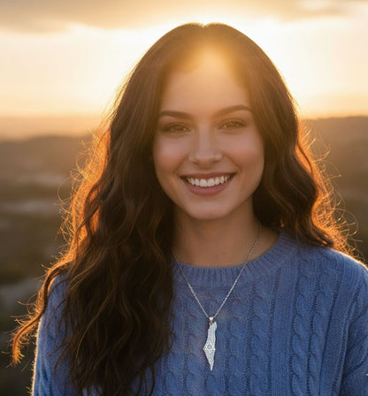 The "Diamond" Map of Israel & Star Necklace