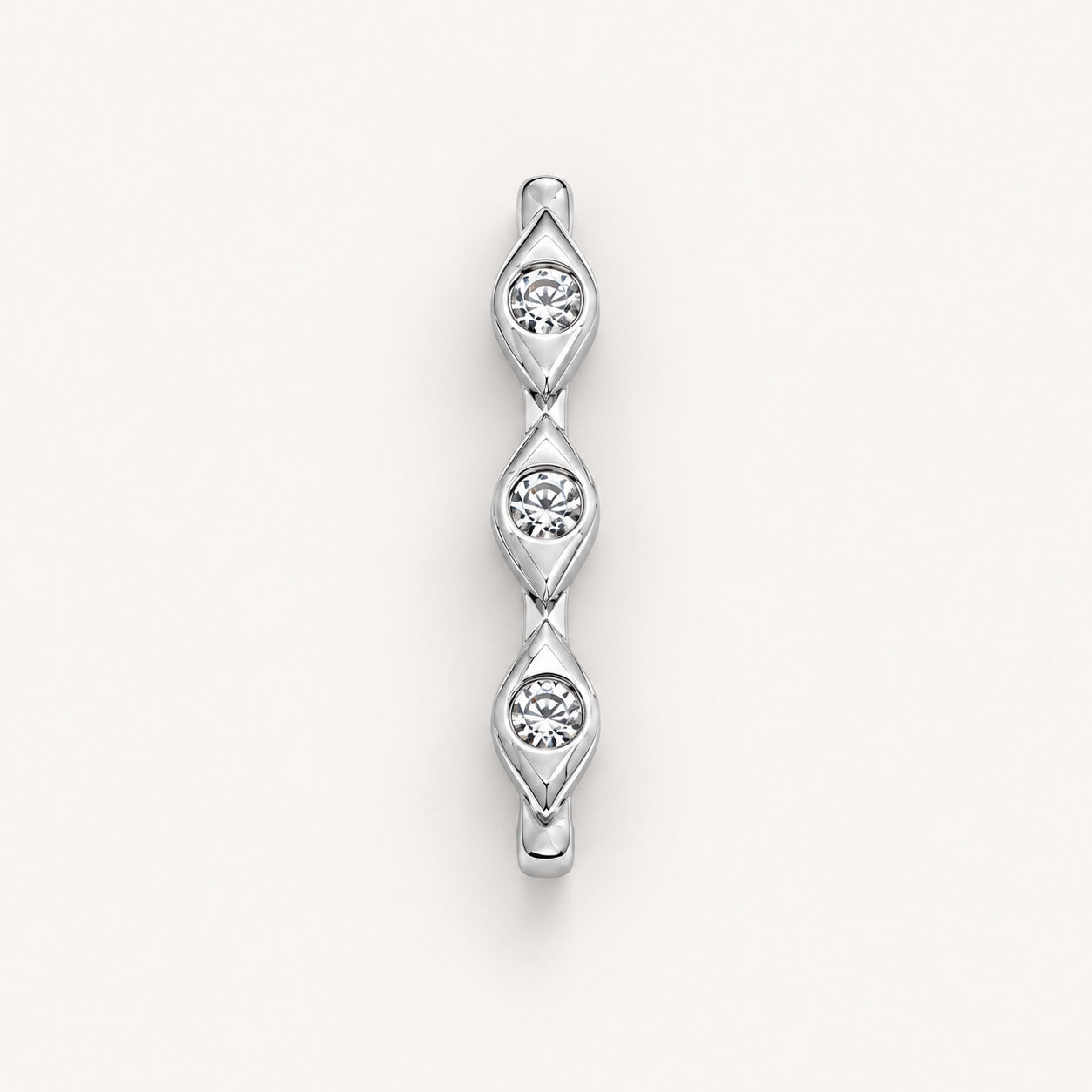 Three Layers of Protection You Wear Every Day, Triple Evil Eye Watch Charm in Solid 14k Yellow Gold with CZ