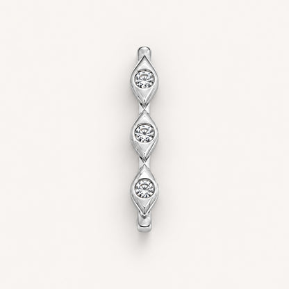 Three Layers of Protection You Wear Every Day, Triple Evil Eye Watch Charm in Solid 14k Yellow Gold with CZ