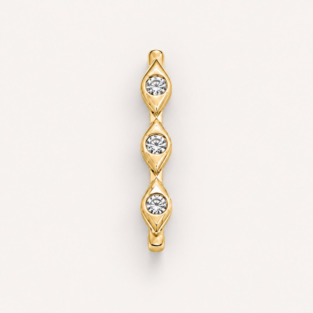 The Evil Eye in Triple CZ: 14k Yellow Gold Watch Charm for 20mm and 22mm Watch Bands