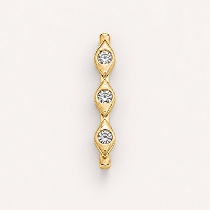 The Evil Eye in Triple CZ: 14k Yellow Gold Watch Charm for 20mm and 22mm Watch Bands