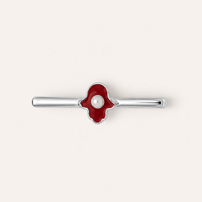 Worn every day felt every day, Red Enamel Hamsa Hand Charm in Solid 14k Yellow Gold for 20mm and 22mm Watch Bands