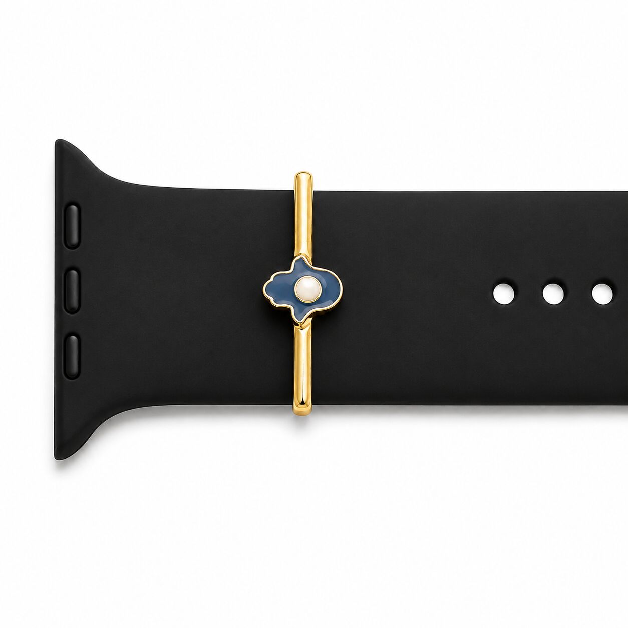 Worn every day felt every day, Red Enamel Hamsa Hand Charm in Solid 14k Yellow Gold for 20mm and 22mm Watch Bands