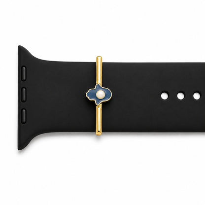 Worn every day felt every day, Red Enamel Hamsa Hand Charm in Solid 14k Yellow Gold for 20mm and 22mm Watch Bands