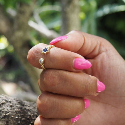 Adjustable Jewish Star Rings Sterling Silver