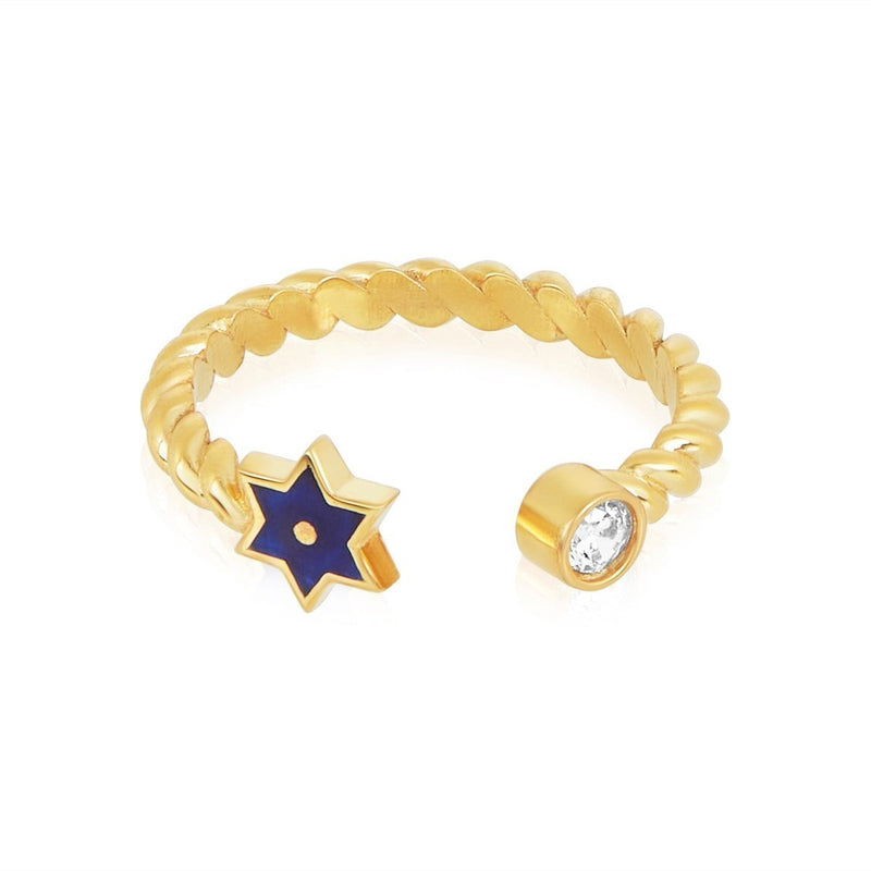 Adjustable Jewish Star Rings Sterling Silver