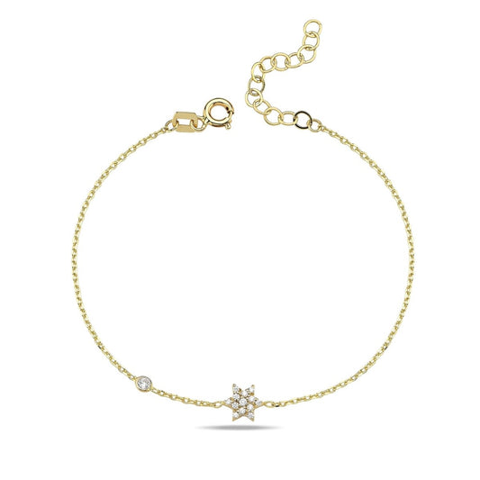 The Identity Star: 14k Gold & Diamond Magen David Bracelet | Modern Pave Statement Piece