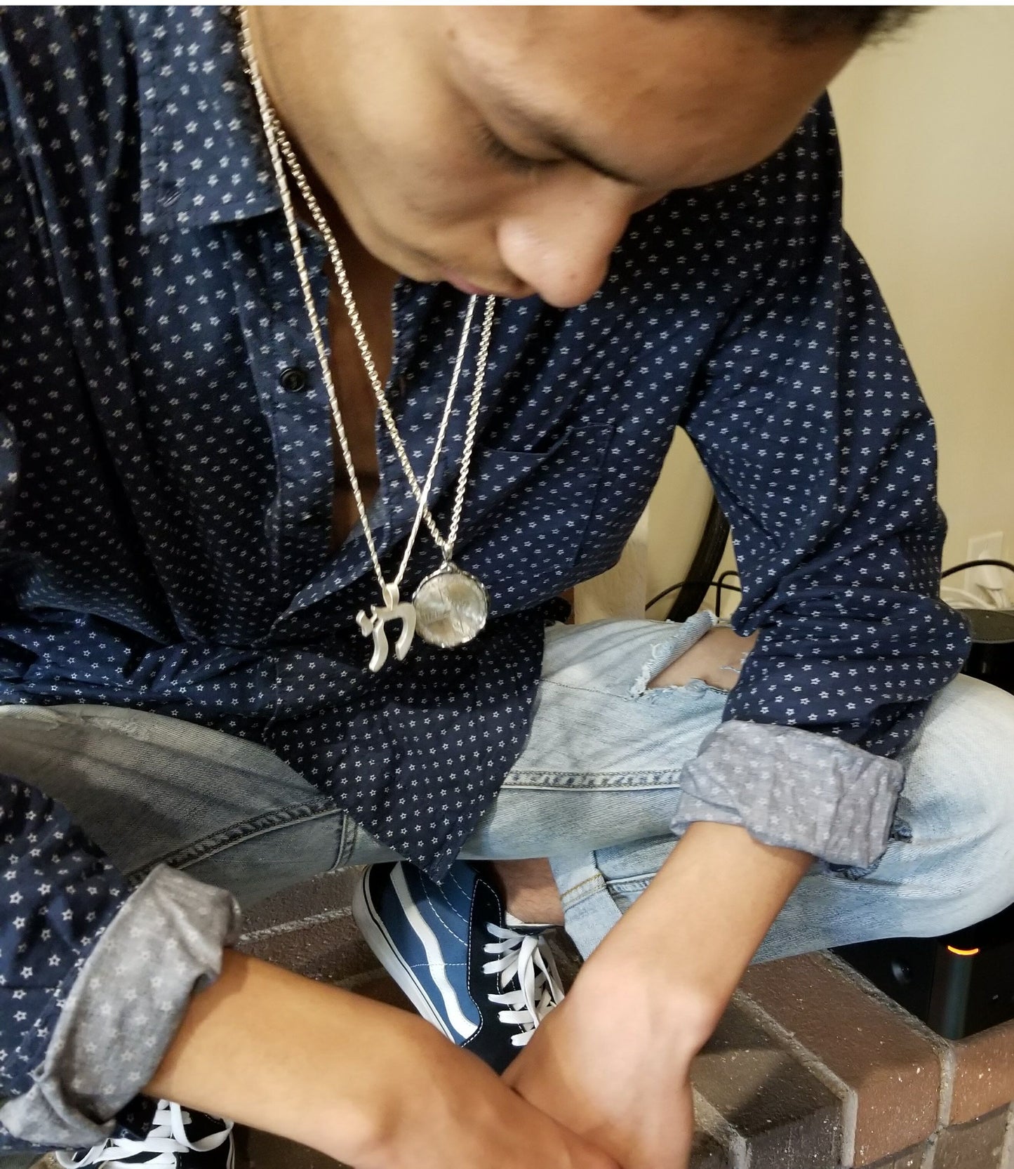 The "L'Chaim" Sterling Silver Chai Necklace for Men