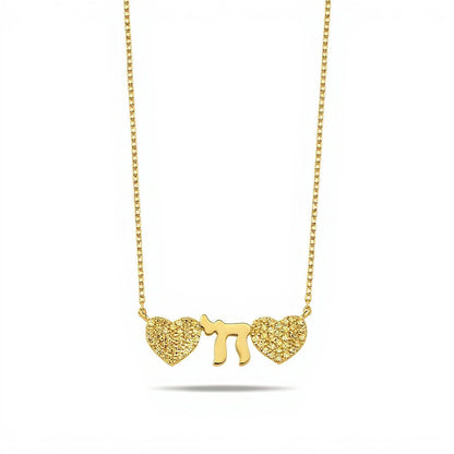 The "Love & Life" Hearts and Chai Necklace