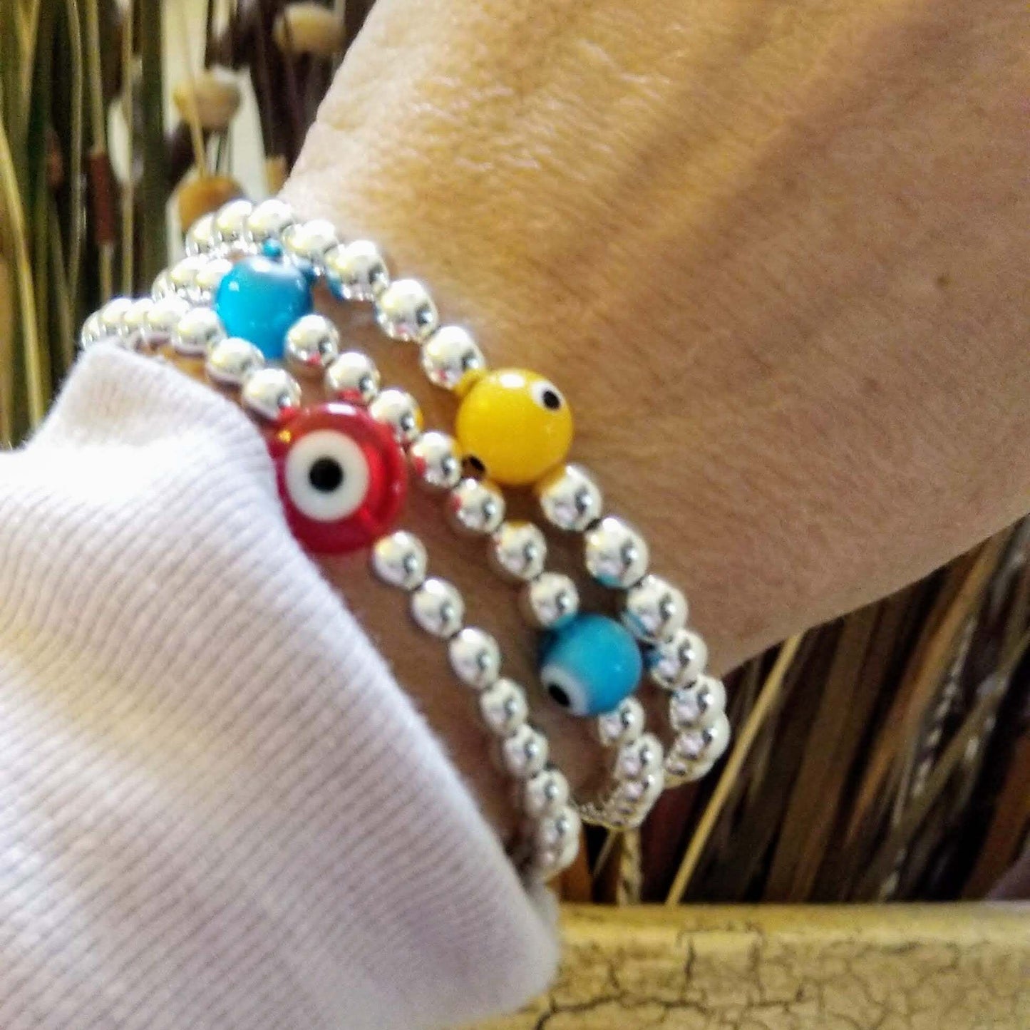 Single Protection Evil Eye Bracelet on 5mm Beads