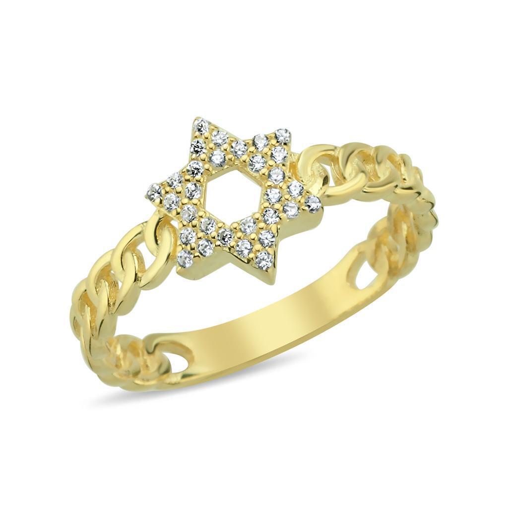 The 'Shine' Jewish Star Ring in Sterling Silver with Cubic Zirconia