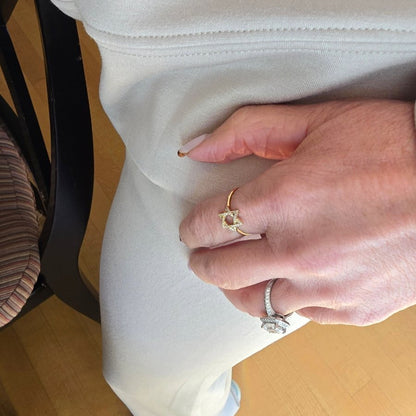 Diamond Jewish Star Ring in Solid 14k Gold