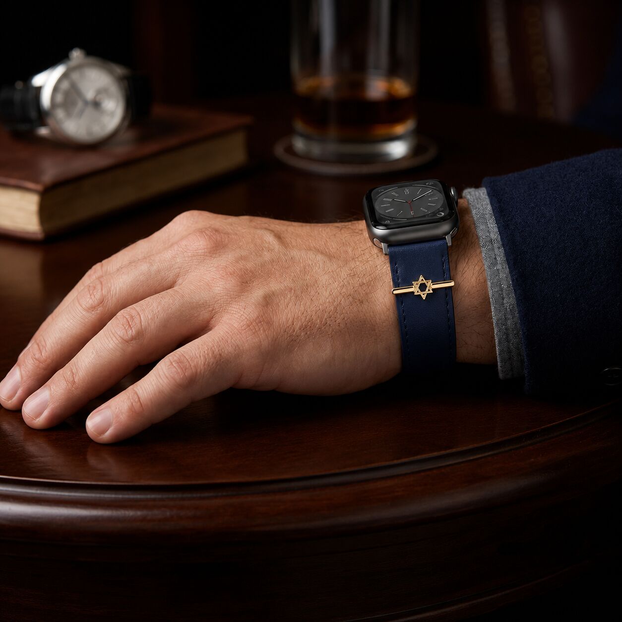 Worn without apology, Jewish Star of David Watch Charm in Solid 14k Yellow Gold for 20mm and 22mm Watch Bands