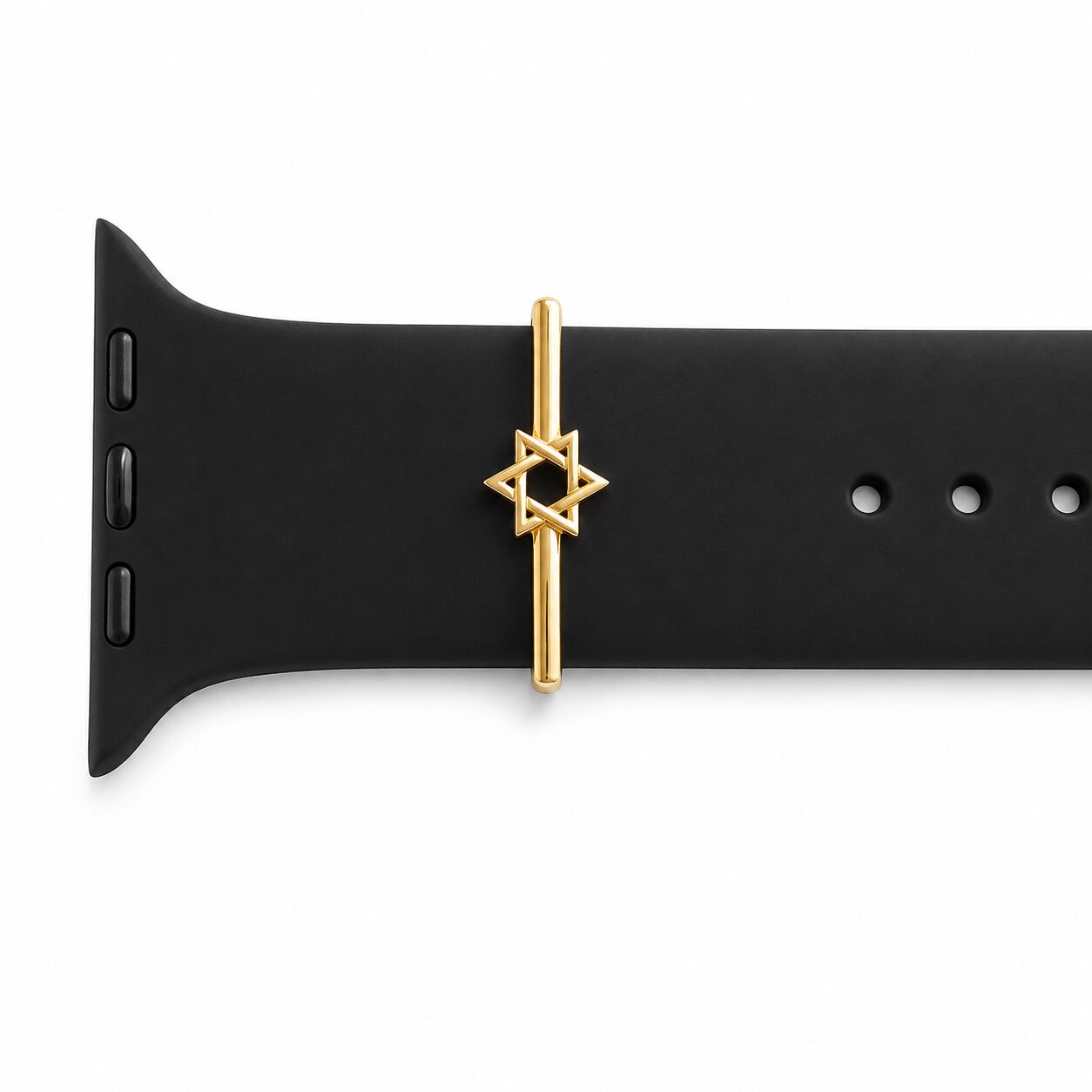 Worn without apology, Jewish Star of David Watch Charm in Solid 14k Yellow Gold for 20mm and 22mm Watch Bands
