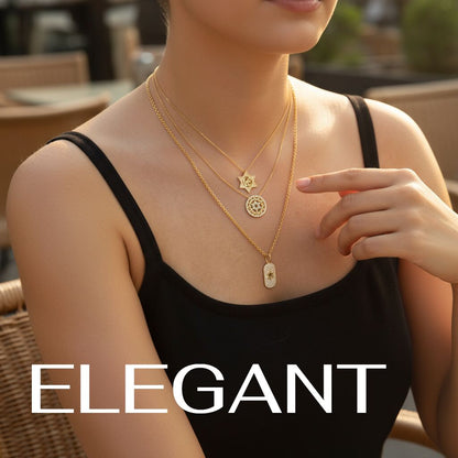 Star of David Tag Necklace in Yellow Gold