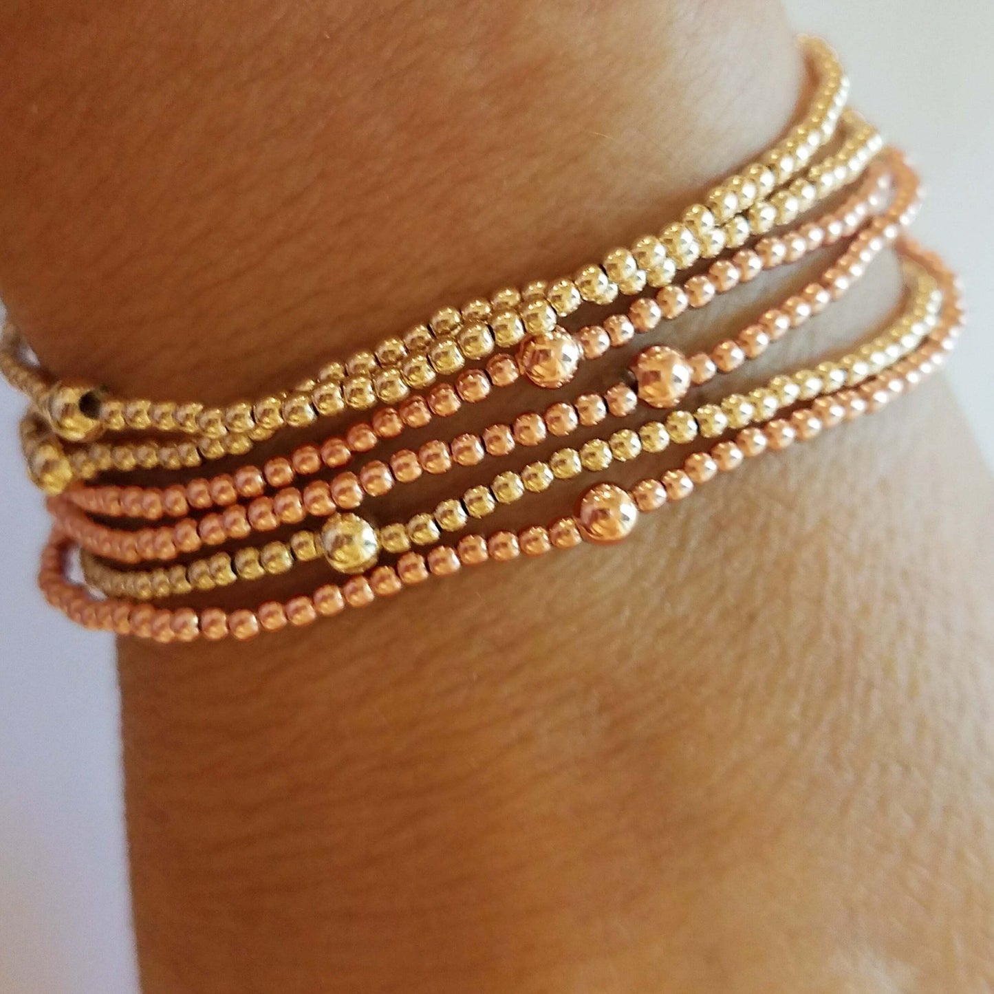 Tiny 14k Gold Filled 2mm Small Bead Bracelet