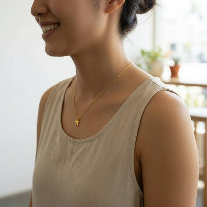 Tiny Chai Necklace 14k Gold Plated Sterling Silver 925 Hebrew Symbol Of Life Mini Pendant