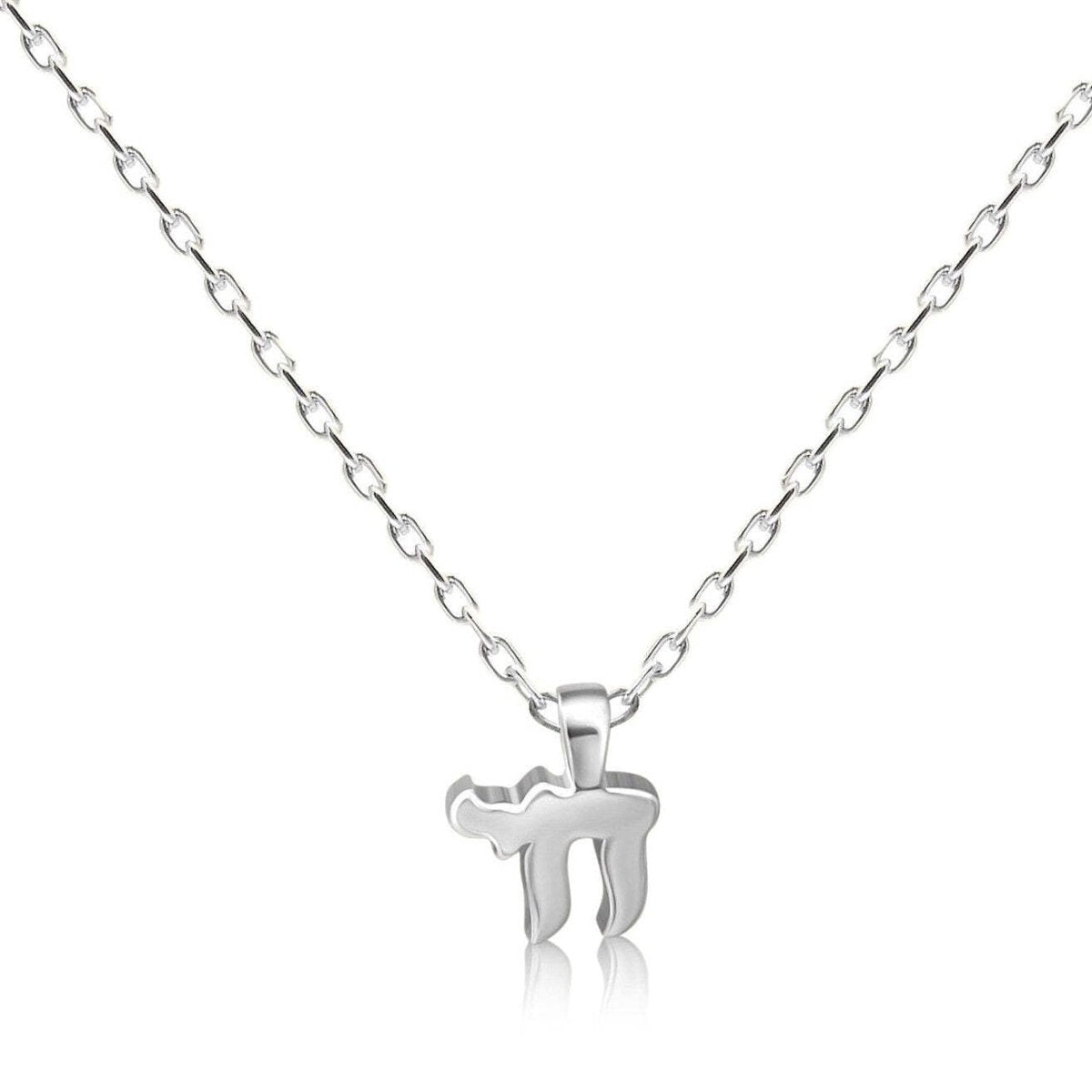 Tiny Chai Necklace 14k Gold Plated Sterling Silver 925 Hebrew Symbol Of Life Mini Pendant