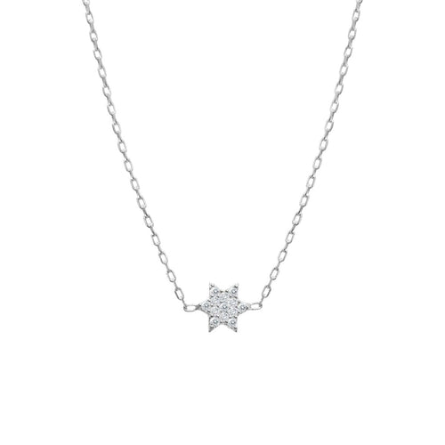Tiny Jewish star bracelet in sterling silver with delicate star charm by Alef Bet