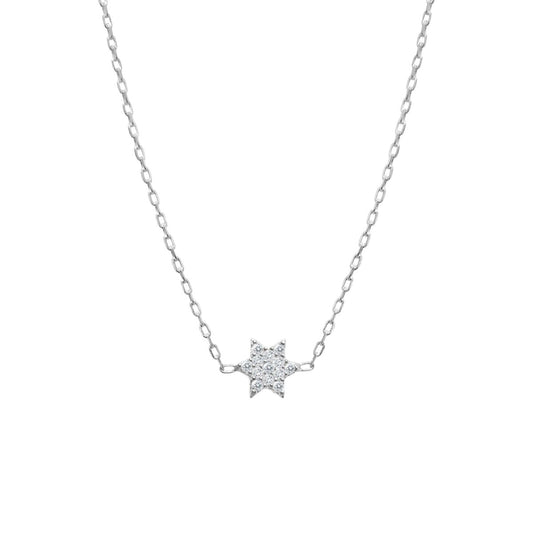 Tiny Jewish star bracelet in sterling silver with delicate star charm by Alef Bet