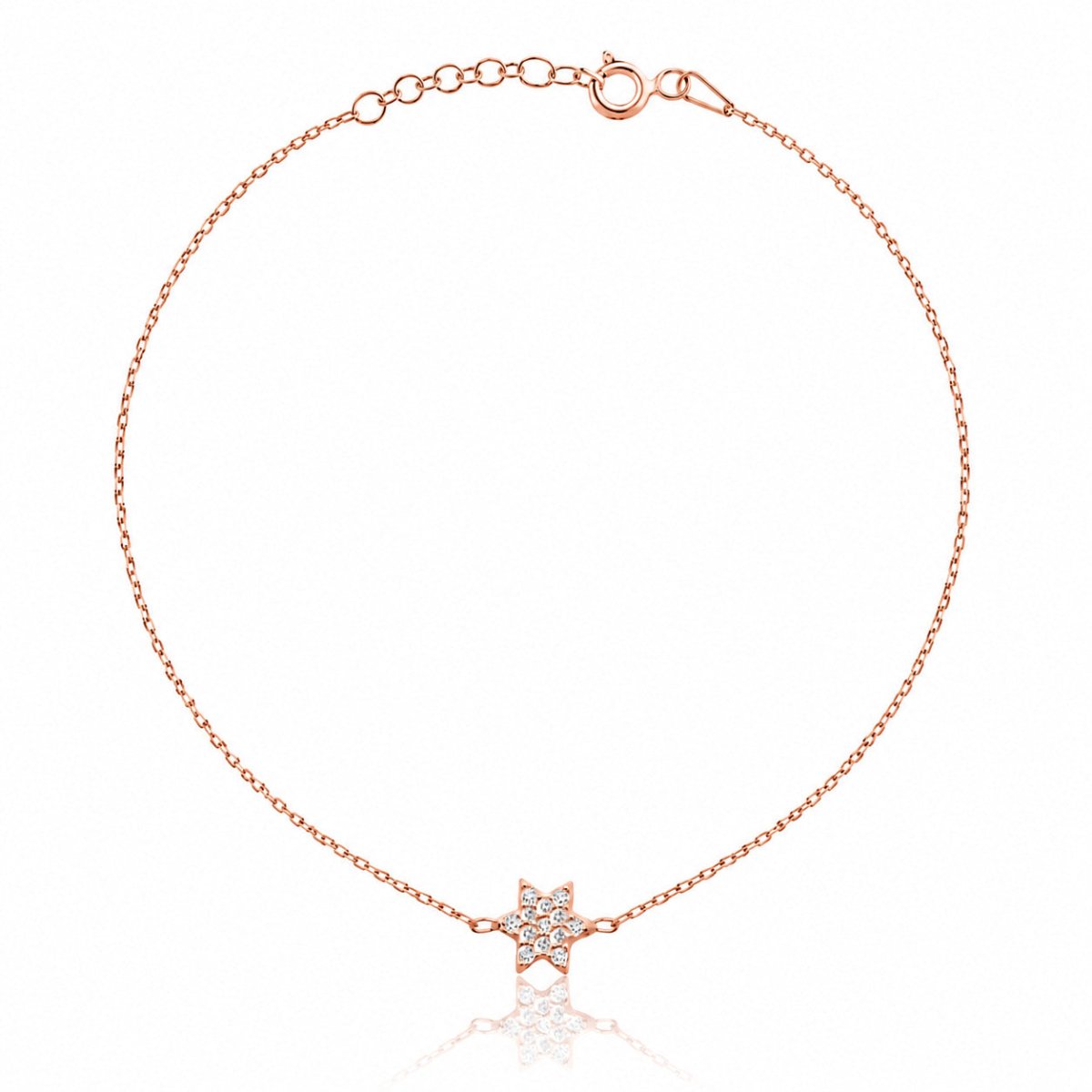 Tiny Jewish Star of David CZ Bracelet in Sterling Silver