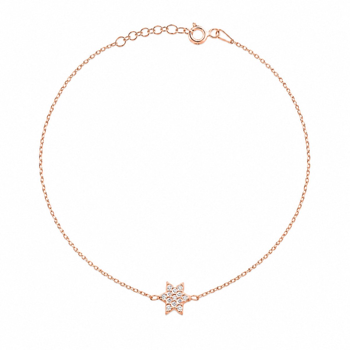 Tiny Jewish Star of David CZ Bracelet in Sterling Silver