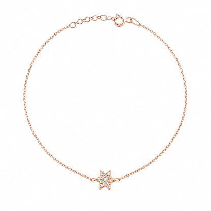 Tiny Jewish Star of David CZ Bracelet in Sterling Silver