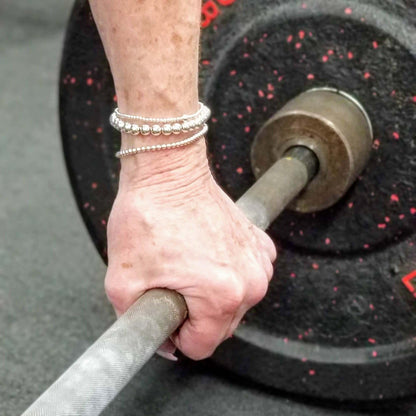 Tiny Silver Bead Bracelet for Women