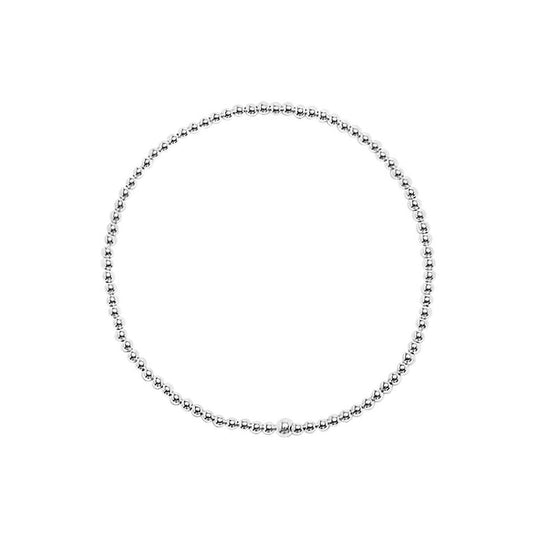 Tiny Silver Bead Bracelet for Women