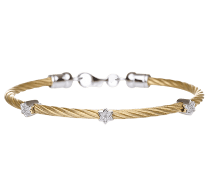 Triple Diamond Star of David Bracelet | Sterling Silver