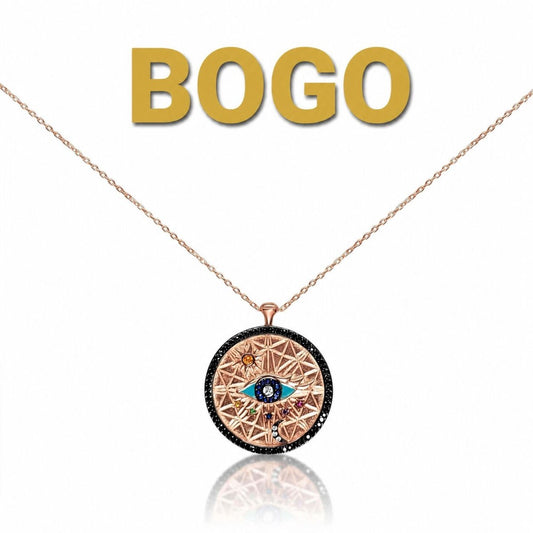 Universe Evil Eye Pendant in Sterling Silver 925 | All-Seeing Protection Necklace