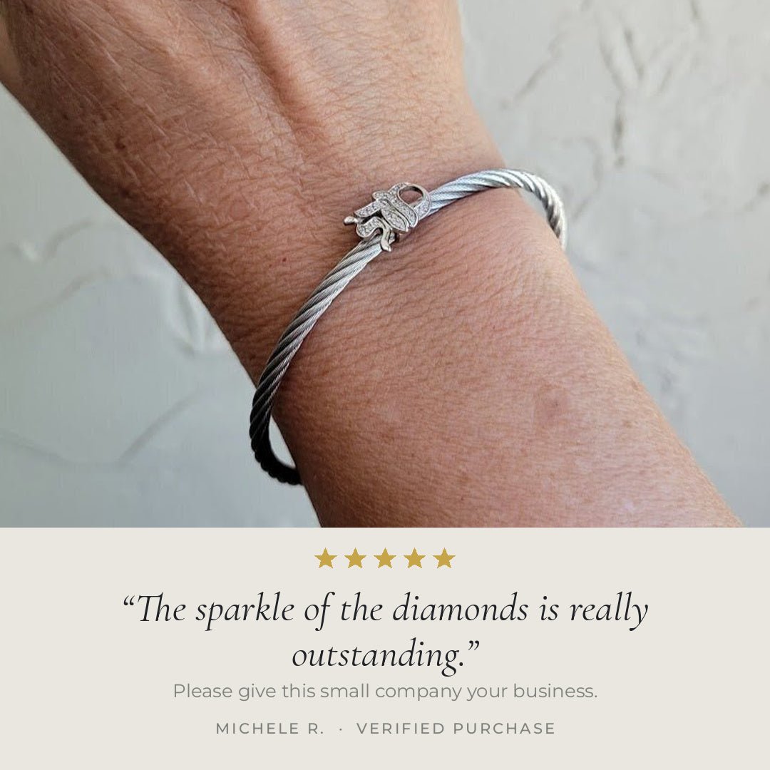 Wear Your Good Fortune Close, Mazel Diamond Bracelet in Sterling Silver 925
