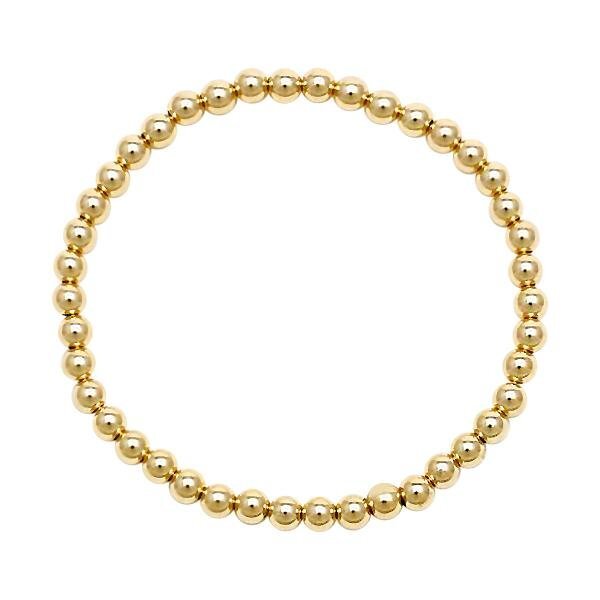 Yellow Gold Beaded Bracelet 4mm