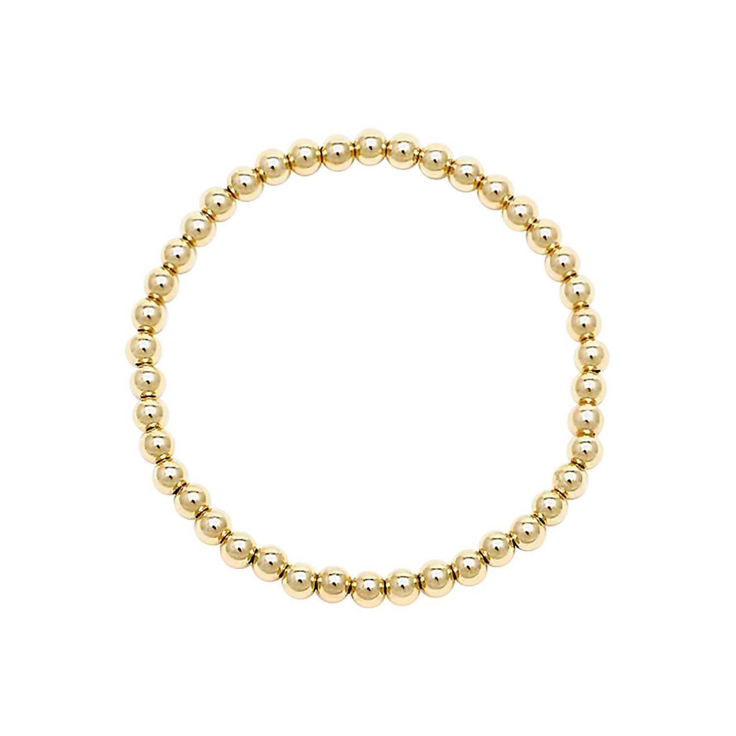 Yellow Gold Beaded Bracelet 4mm