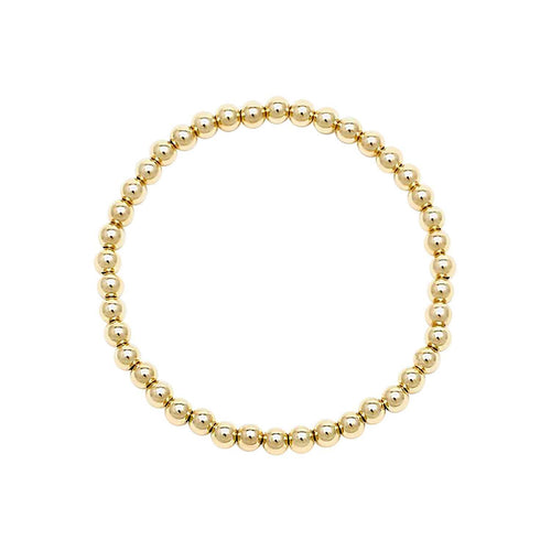 Yellow Gold Beaded Bracelet 4mm