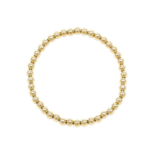 Yellow Gold Beaded Bracelet 4mm