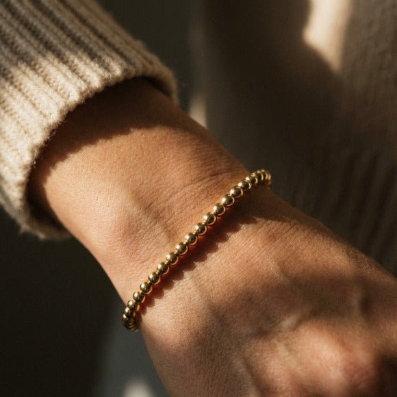 Yellow Gold Beaded Bracelet 4mm