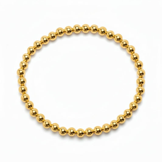 Yellow Gold Beaded Bracelet 4mm