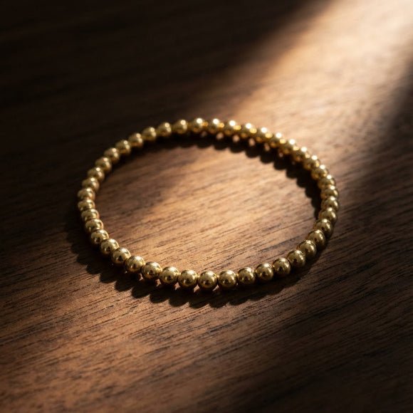 Yellow Gold Beaded Bracelet 4mm