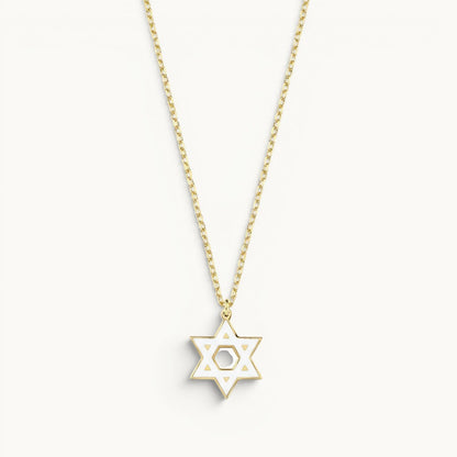 925 sterling silver necklace in yellow gold plating with polished finish by Alef Bet
