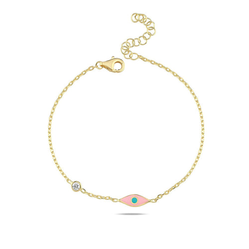 Yellow Gold Plated Evil Eye Bracelet: Your Dazzling Charm for Protection & Positive Energy