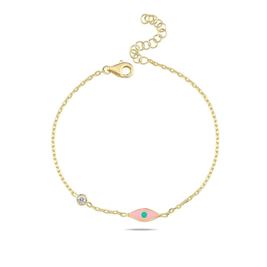 Yellow Gold Plated Evil Eye Bracelet: Your Dazzling Charm for Protection & Positive Energy