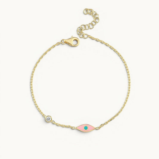 Yellow Gold Plated Evil Eye Bracelet: Your Dazzling Charm for Protection & Positive Energy