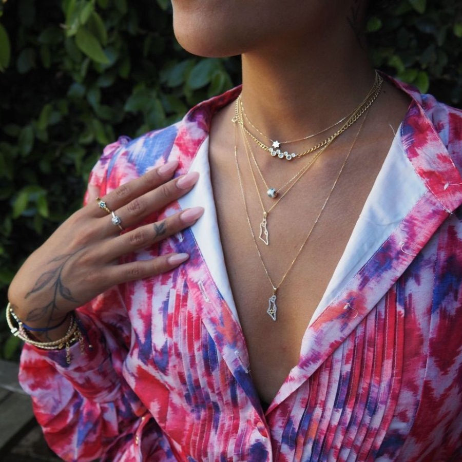 Zahav Israel Map | Gold Necklaces for Women