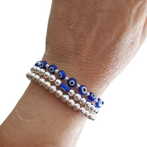 Blue evil eye bracelets | mhjewelry