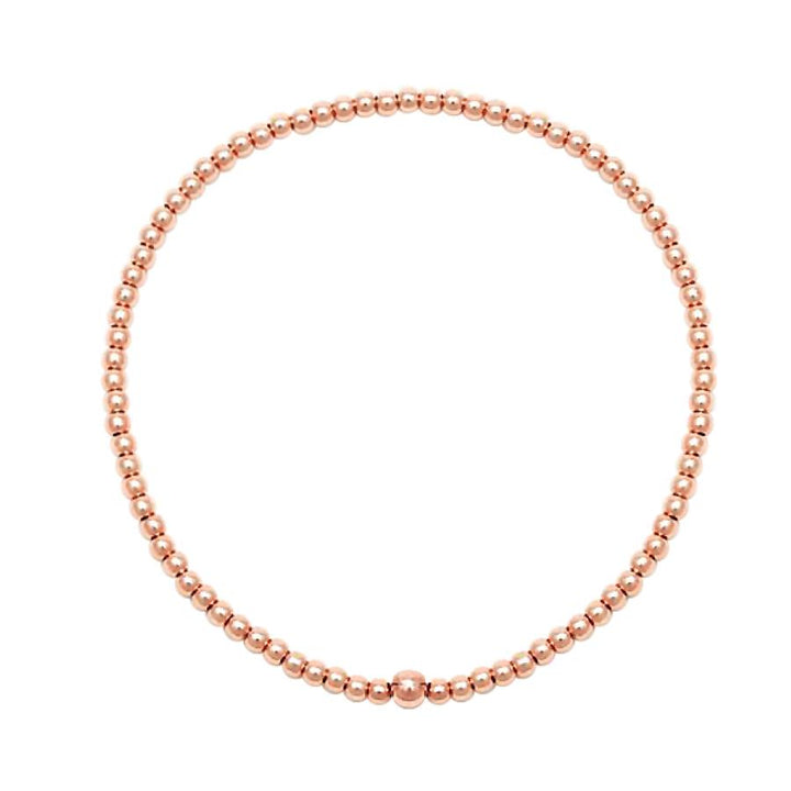rose gold small bead size bracelet 