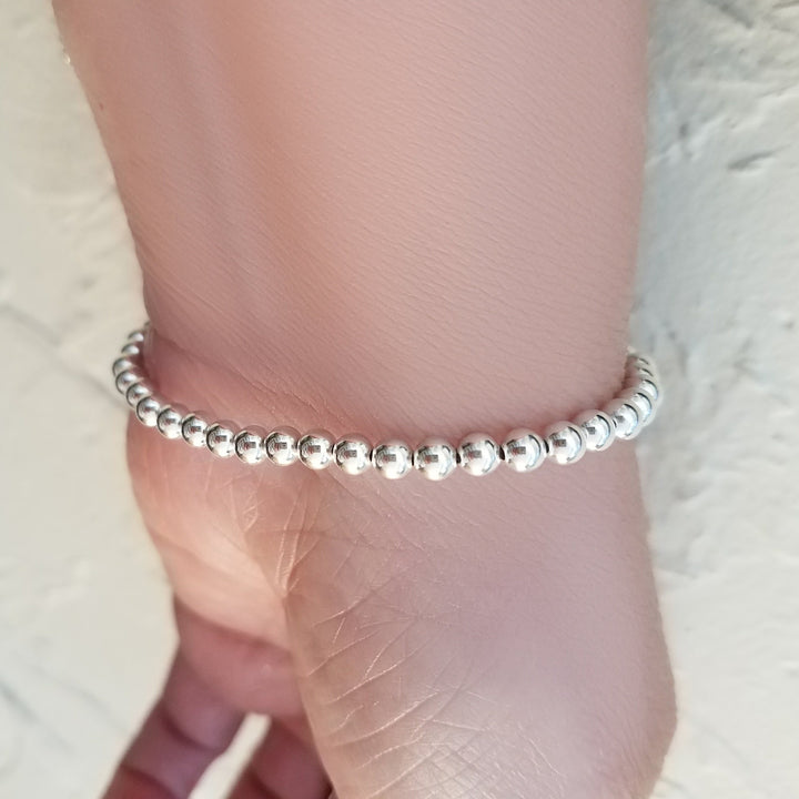 Silver Beaded Bracelet 